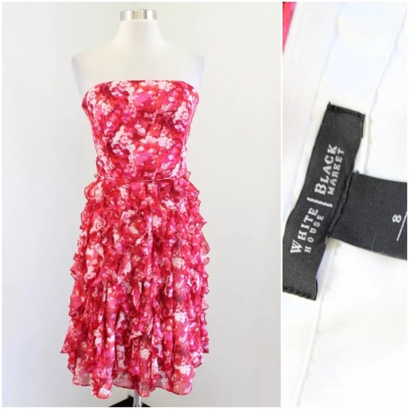 white house black market ruffle dress